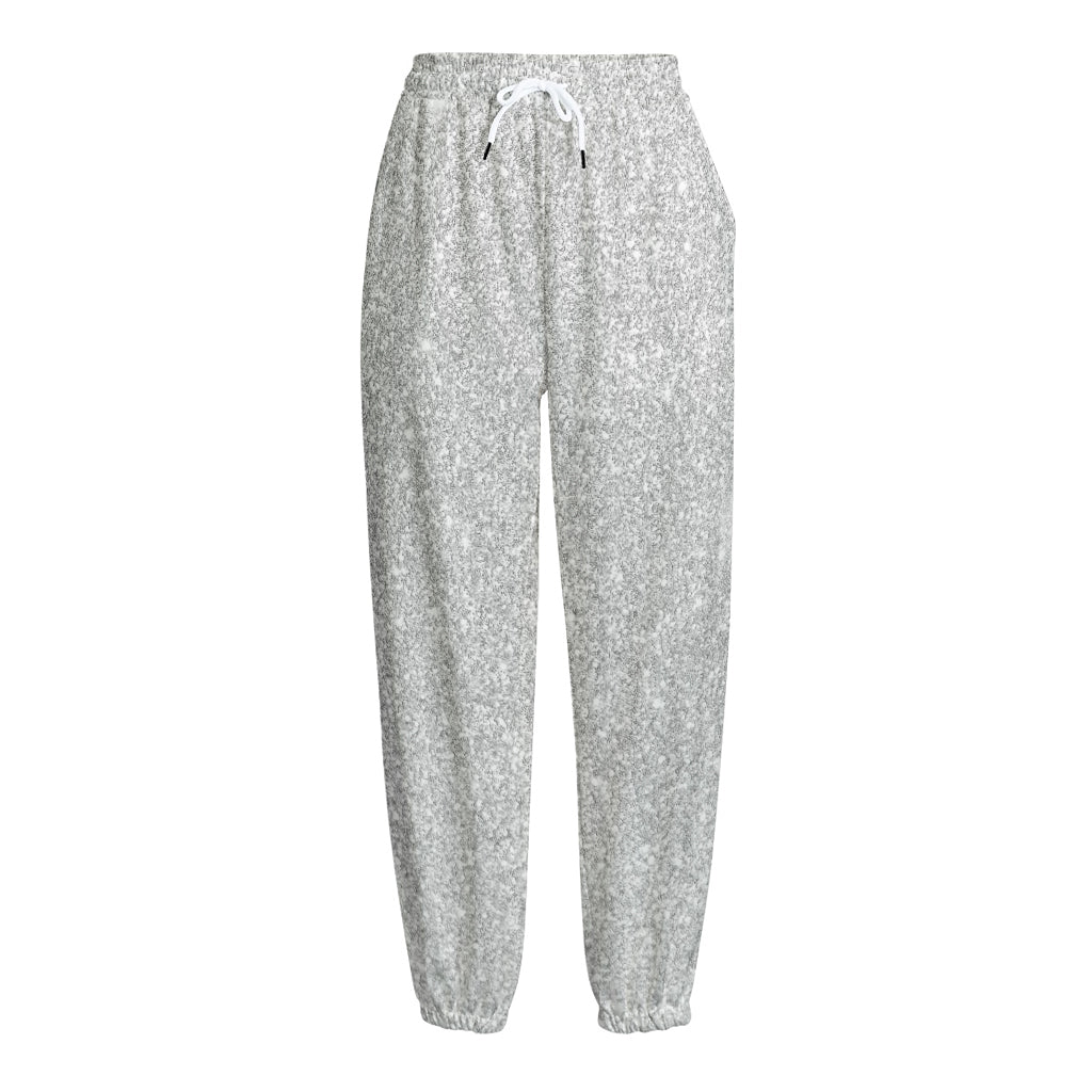 Bright Silver (NOT Real) Glitter Print Fleece Lined Knit Pants