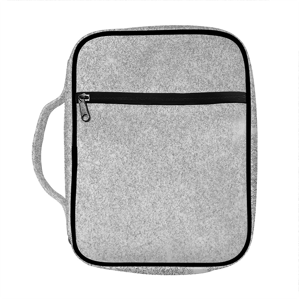 Bright Silver (NOT Real) Glitter Print Front Pocket Bible Bag