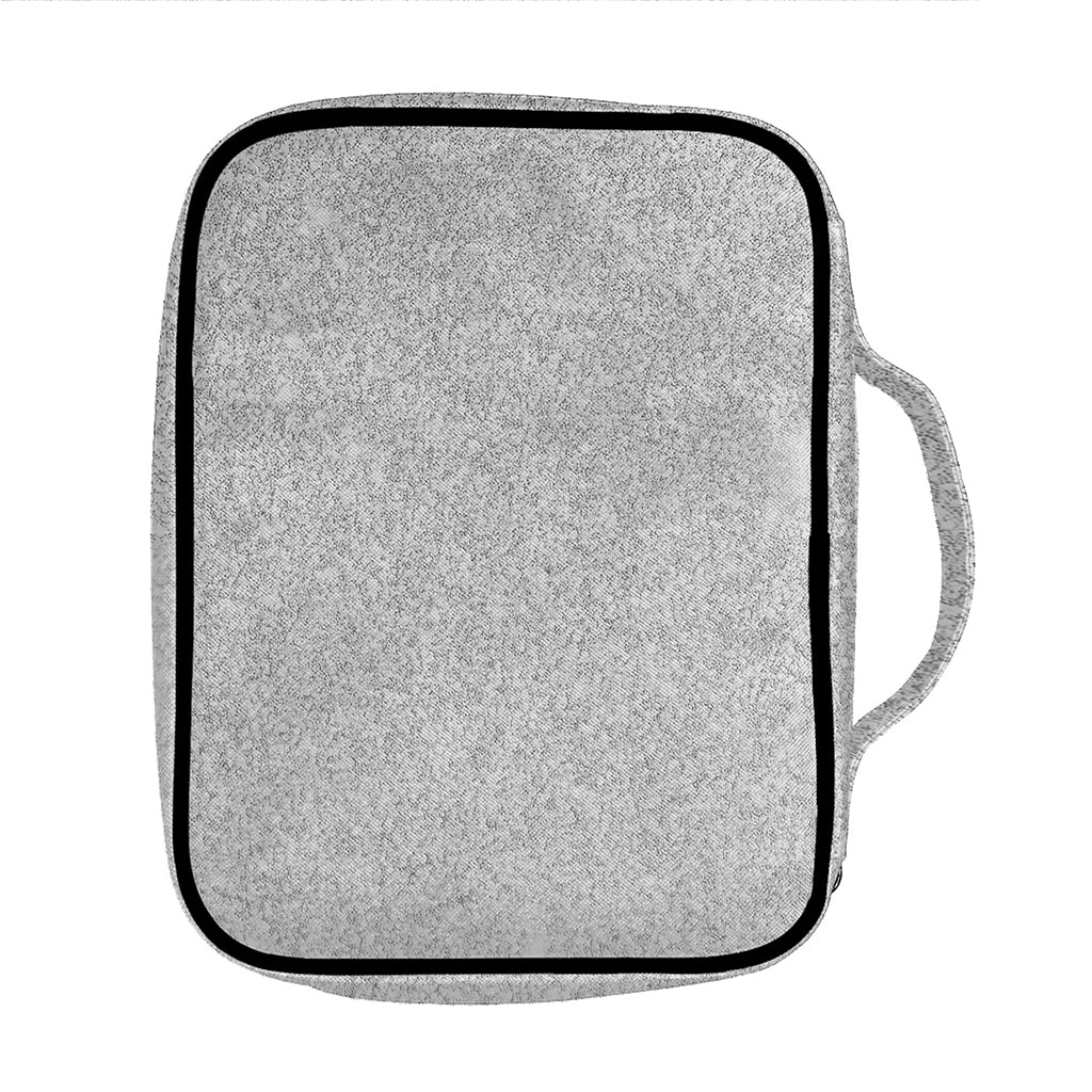 Bright Silver (NOT Real) Glitter Print Front Pocket Bible Bag