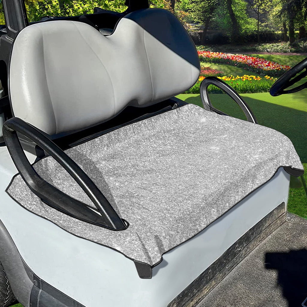 Bright Silver (NOT Real) Glitter Print Golf Cart Seat Cover