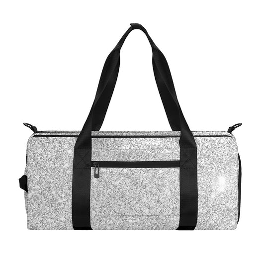 Bright Silver (NOT Real) Glitter Print Gym Bag