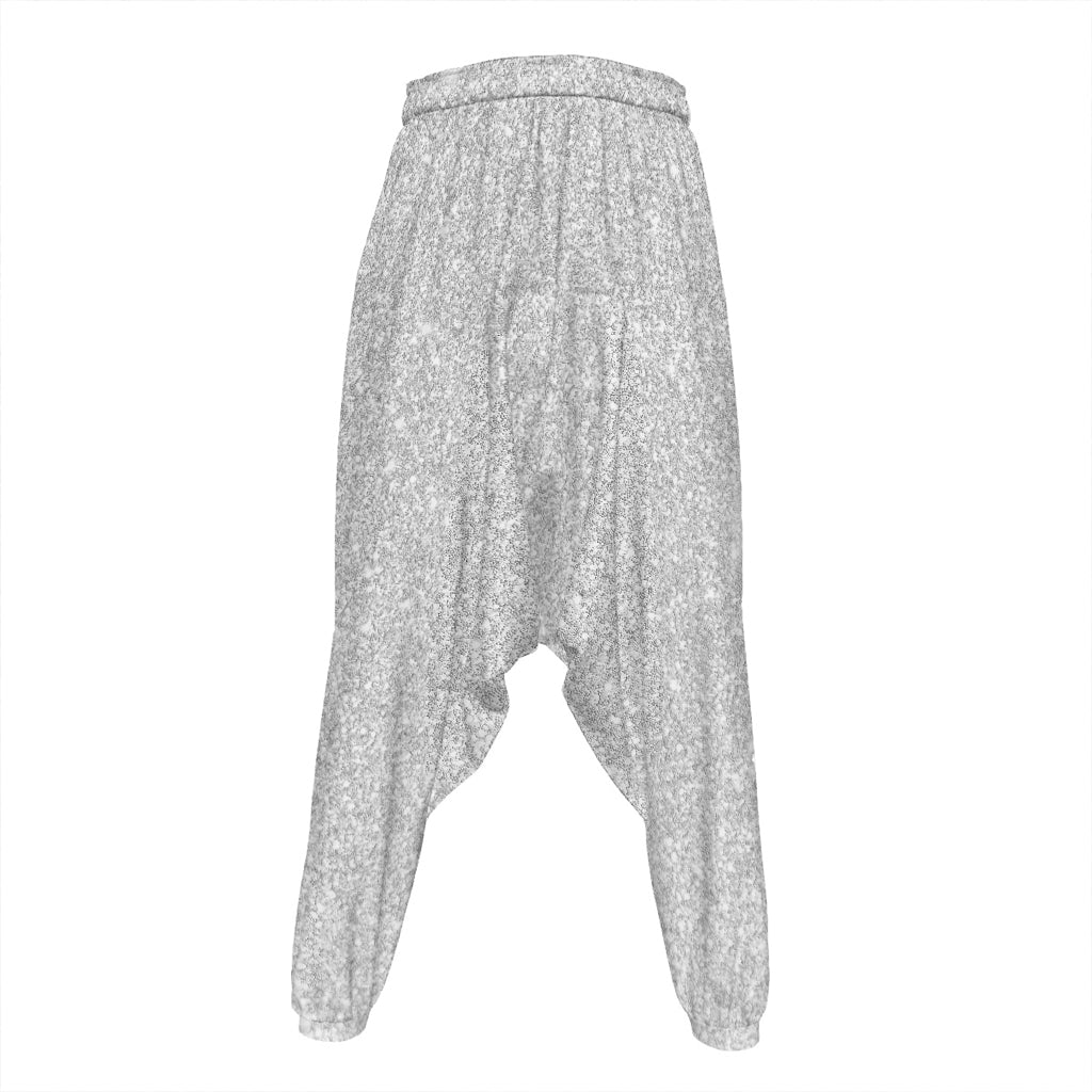 Bright Silver (NOT Real) Glitter Print Hammer Pants