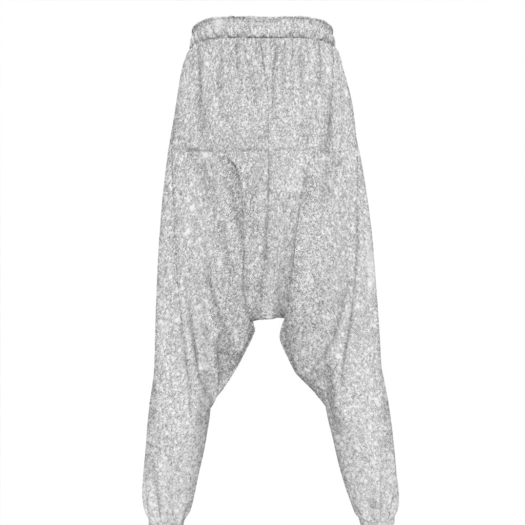 Bright Silver (NOT Real) Glitter Print Hammer Pants