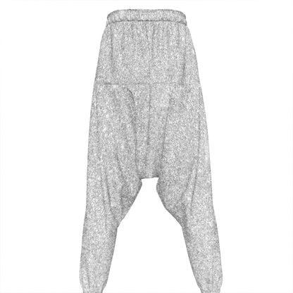 Bright Silver (NOT Real) Glitter Print Hammer Pants