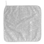 Bright Silver (NOT Real) Glitter Print Hand Towel