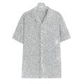 Bright Silver (NOT Real) Glitter Print Hawaiian Shirt
