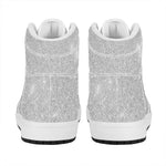 Bright Silver (NOT Real) Glitter Print High Top Leather Sneakers