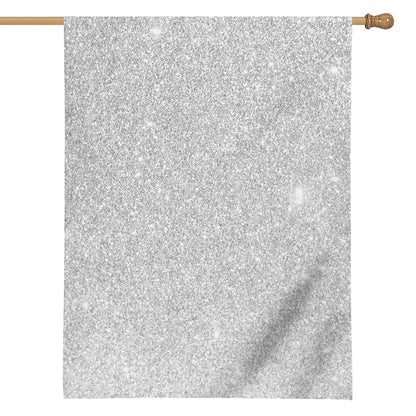 Bright Silver (NOT Real) Glitter Print House Flag