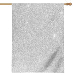 Bright Silver (NOT Real) Glitter Print House Flag