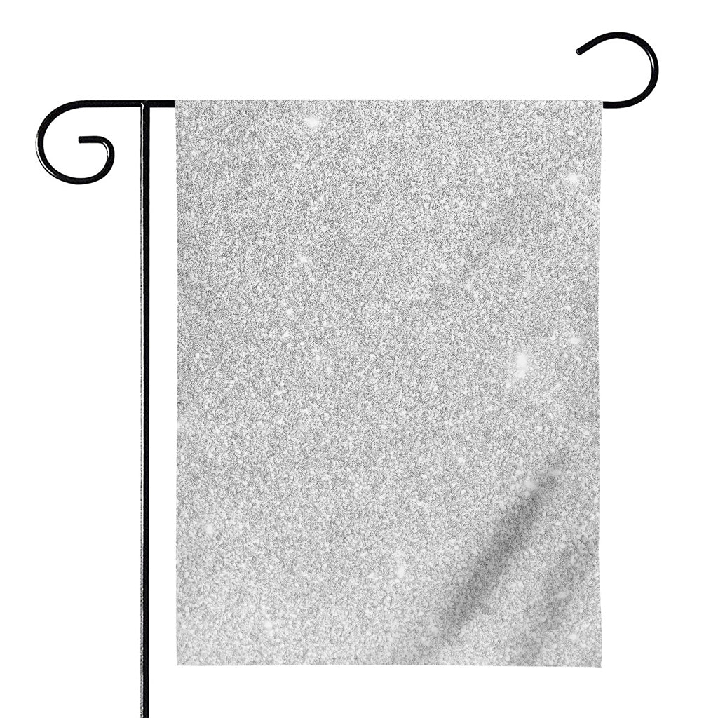 Bright Silver (NOT Real) Glitter Print House Flag