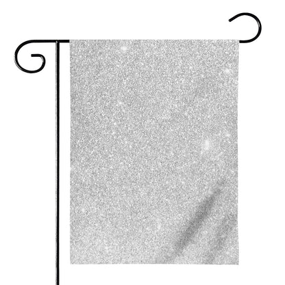 Bright Silver (NOT Real) Glitter Print House Flag