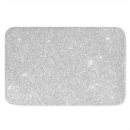 Bright Silver (NOT Real) Glitter Print Indoor Door Mat