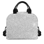 Bright Silver (NOT Real) Glitter Print Insulated Lunch Bag