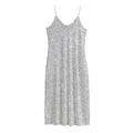 Bright Silver (NOT Real) Glitter Print Jersey Midi Cami Dress