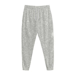 Bright Silver (NOT Real) Glitter Print Jogger Pants