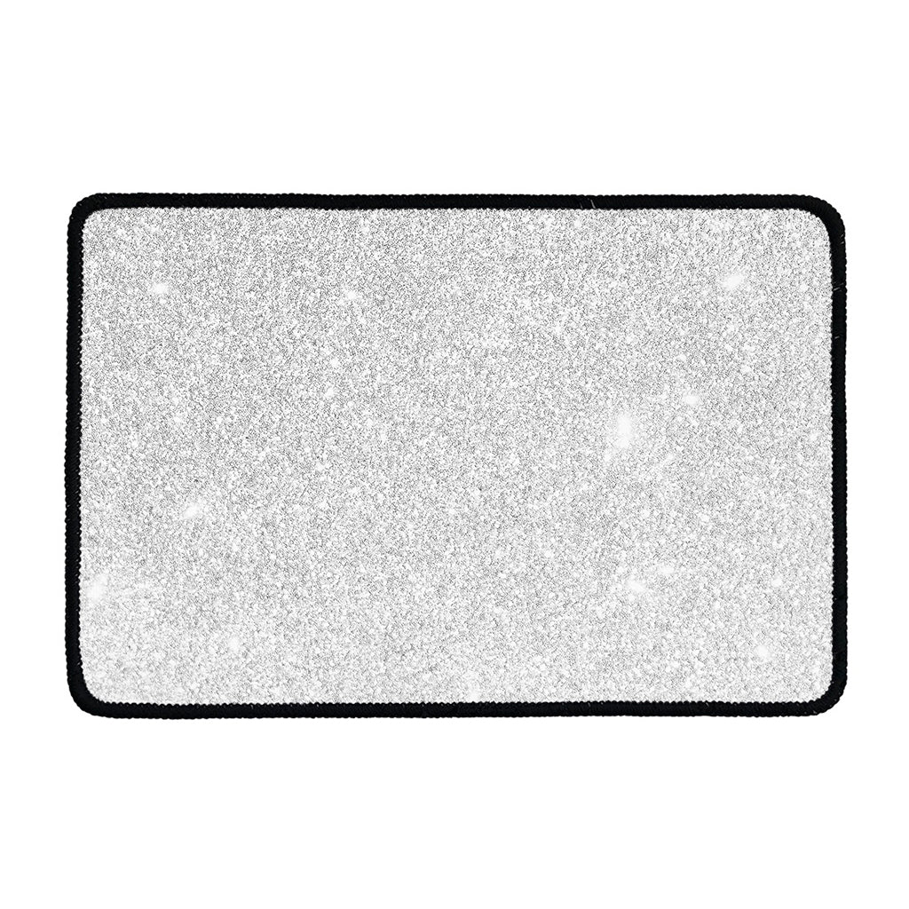 Bright Silver (NOT Real) Glitter Print Kitchen Mat