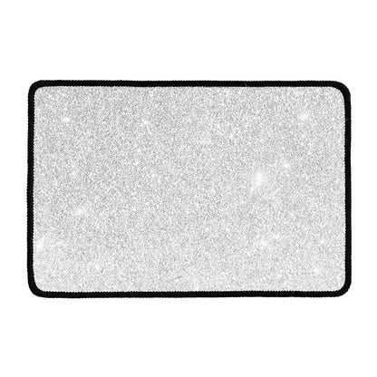 Bright Silver (NOT Real) Glitter Print Kitchen Mat