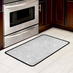 Bright Silver (NOT Real) Glitter Print Kitchen Mat