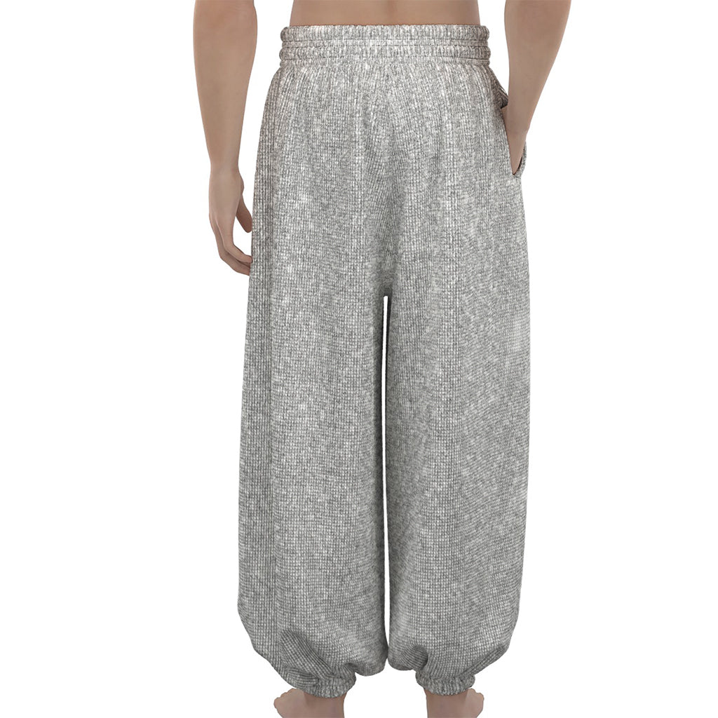 Bright Silver (NOT Real) Glitter Print Lantern Pants