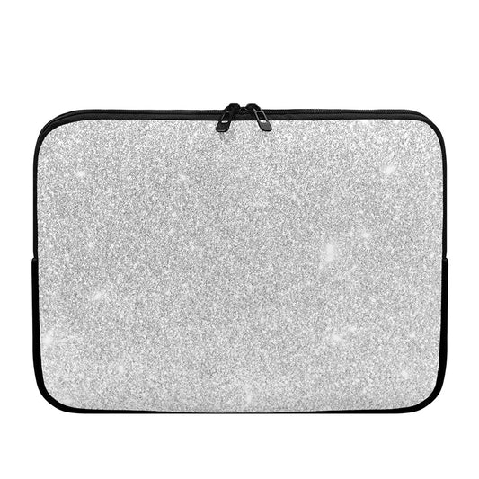 Bright Silver (NOT Real) Glitter Print Laptop Sleeve