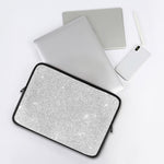 Bright Silver (NOT Real) Glitter Print Laptop Sleeve