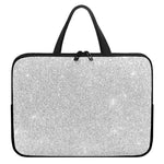 Bright Silver (NOT Real) Glitter Print Laptop Sleeve With Handle