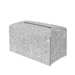 Bright Silver (NOT Real) Glitter Print Leather Tissue Box Cover