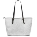 Bright Silver (NOT Real) Glitter Print Leather Tote Bag With Zipper