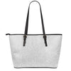 Bright Silver (NOT Real) Glitter Print Leather Tote Bag