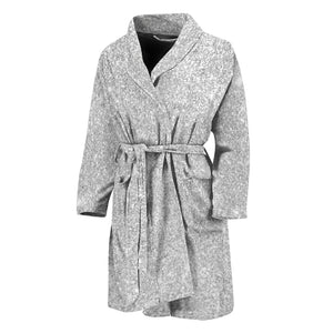 Bright Silver (NOT Real) Glitter Print Men's Bathrobe