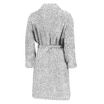 Bright Silver (NOT Real) Glitter Print Men's Bathrobe