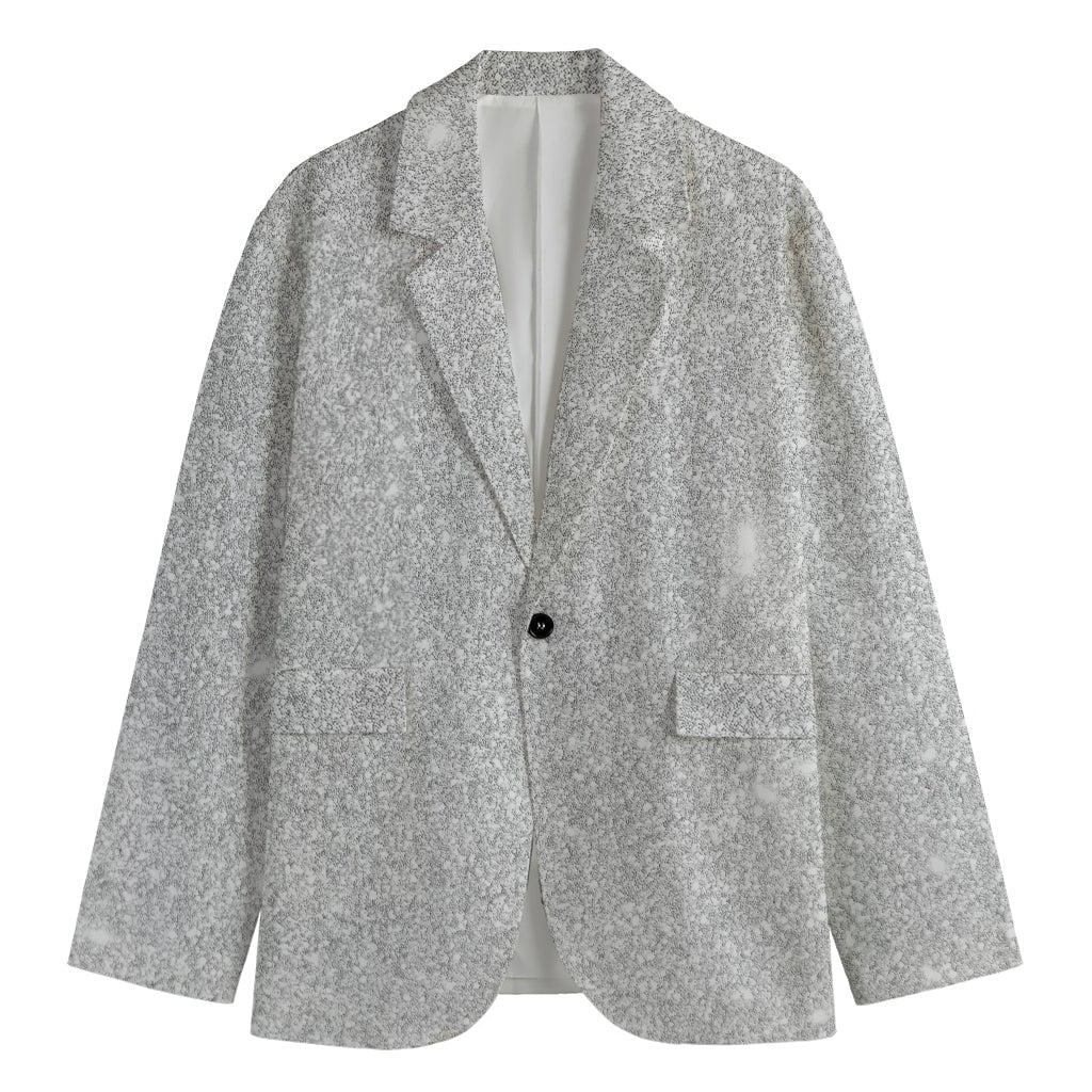 Bright Silver (NOT Real) Glitter Print Men's Blazer
