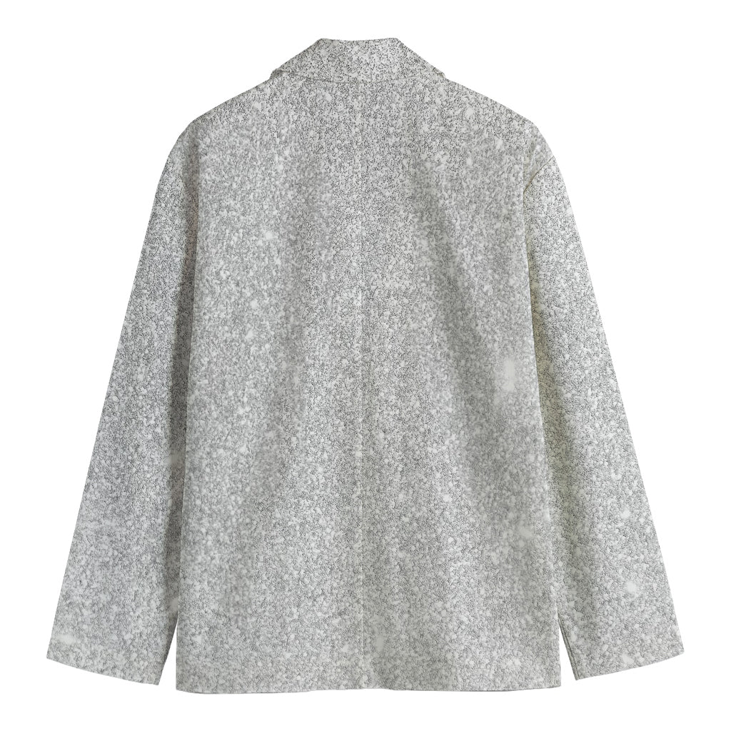 Bright Silver (NOT Real) Glitter Print Men's Blazer