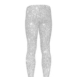 Bright Silver (NOT Real) Glitter Print Men's leggings