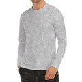 Bright Silver (NOT Real) Glitter Print Men's Long Sleeve Rash Guard