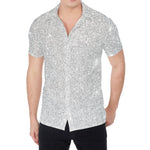 Bright Silver (NOT Real) Glitter Print Men's Shirt