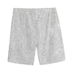 Bright Silver (NOT Real) Glitter Print Men's Sports Shorts