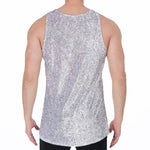 Bright Silver (NOT Real) Glitter Print Men's Velvet Tank Top
