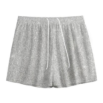Bright Silver (NOT Real) Glitter Print Mesh Shorts