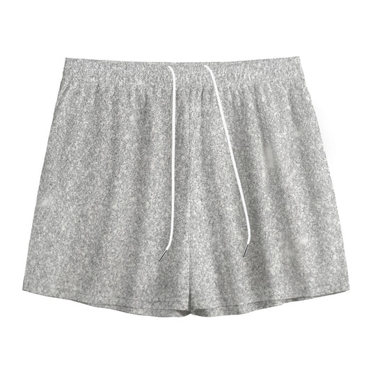 Bright Silver (NOT Real) Glitter Print Mesh Shorts