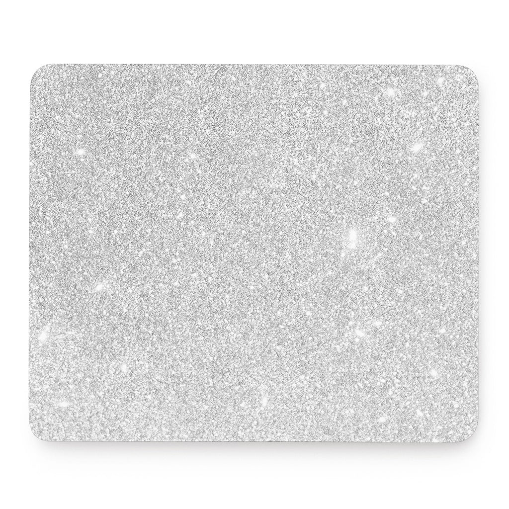 Bright Silver (NOT Real) Glitter Print Mouse Pad