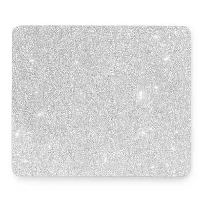Bright Silver (NOT Real) Glitter Print Mouse Pad