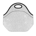 Bright Silver (NOT Real) Glitter Print Neoprene Lunch Bag