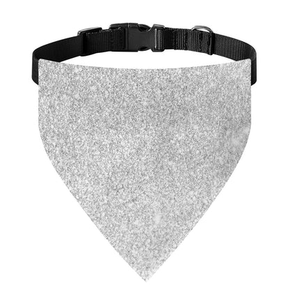 Bright Silver (NOT Real) Glitter Print Over The Collar Dog Bandana