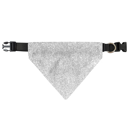 Bright Silver (NOT Real) Glitter Print Over The Collar Dog Bandana
