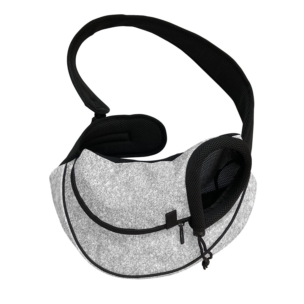 Bright Silver (NOT Real) Glitter Print Pet Sling Carrier