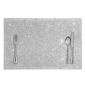 Bright Silver (NOT Real) Glitter Print Placemat
