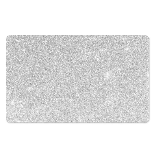 Bright Silver (NOT Real) Glitter Print Polyester Doormat