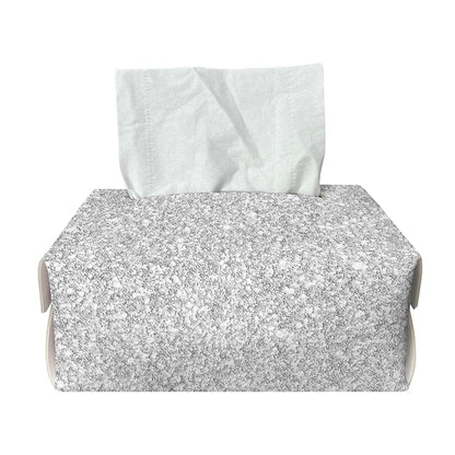 Bright Silver (NOT Real) Glitter Print Rectangle Tissue Box Cover