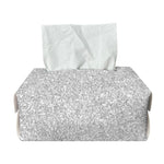 Bright Silver (NOT Real) Glitter Print Rectangle Tissue Box Cover